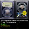 Image 1 : Proof 1987-S Constitution Bicentennial Modern Commem Dollar $1 Graded GEM++ Proof Deep Cameo By USCG