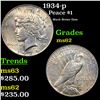 Image 1 : 1934-p Peace Dollar $1 Grades Select Unc