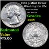 Image 1 : 1981-p Washington Quarter Mint Error 25c Grades Choice AU/BU Slider