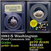 Image 1 : Proof 1982-S Washington Modern Commem Half Dollar 50c Graded GEM++ Proof Deep Cameo By USCG