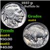 Image 1 : 1937-p Buffalo Nickel 5c Grades Choice Unc