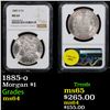Image 1 : NGC 1885-o Morgan Dollar $1 Graded ms64 By NGC