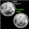 1992 Silver Eagle Dollar $1 Grades GEM+++ Unc