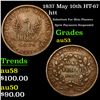 Image 1 : 1837 May 10th Hard Times Token HT-67 1c Grades Select AU