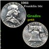 Image 1 : Proof 1961 Franklin Half Dollar 50c Grades Select Proof