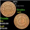 Image 1 : 1871 Two Cent Piece 2c Grades vg+