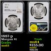 Image 1 : NGC 1887-p Morgan Dollar $1 Graded ms63 By NGC