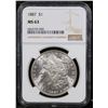 Image 2 : NGC 1887-p Morgan Dollar $1 Graded ms63 By NGC