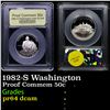 Image 1 : Proof 1982-S Washington Modern Commem Half Dollar 50c Graded Choice Proof Deep Cameo By USCG