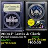 Image 1 : Proof 2004-P Lewis & Clark Modern Commem Dollar $1 Graded GEM++ Proof Deep Cameo By USCG
