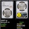 Image 1 : NGC 1887-p Morgan Dollar $1 Graded ms64 By NGC
