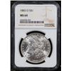 Image 2 : NGC 1883-o Morgan Dollar $1 Graded ms64 By NGC