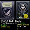 Image 1 : Proof 2008-P Bald Eagle Modern Commem Dollar $1 Graded GEM++ Proof Deep Cameo By USCG