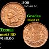 Image 1 : 1908 Indian Cent 1c Grades Select Unc RD