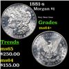 Image 1 : 1881-s Morgan Dollar $1 Grades Choice+ Unc