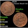 1828 Classic Head half cent 1/2c Grades vf+