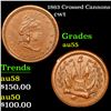 1863 Crossed Cannons Civil War Token 1c Grades Choice AU