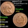 Image 1 : 1804 Draped Bust Half Cent C-13 1/2c Grades xf+