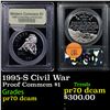 Image 1 : Proof 1995-S Civil War Modern Commem Dollar $1 Graded GEM++ Proof Deep Cameo By USCG