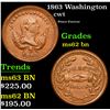 Image 1 : 1863 Washington Civil War Token 1c Grades Select Unc BN
