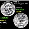 Image 1 : 1951-p Washington Quarter 25c Grades Choice+ Unc
