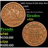 Image 1 : 1863 Union Civil War Token F-155/431a R-4 1c Grades vf++