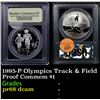 Image 1 : Proof 1995-P Olympics Track & Field Modern Commem Dollar $1 Graded GEM++ Proof Deep Cameo By USCG
