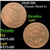 Image 1 : 1810/09 Classic Head Large Cent 1c Grades vg+