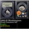 Image 1 : Proof 1982-S Washington Modern Commem Half Dollar 50c Graded GEM++ Proof Deep Cameo By USCG