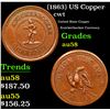 Image 1 : (1863) US Copper Civil War Token 1c Grades Choice AU/BU Slider