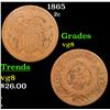 Image 1 : 1865 Two Cent Piece 2c Grades vg, very good