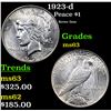 Image 1 : 1923-d Peace Dollar $1 Grades Select Unc