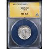 Image 2 : ANACS 1917-p TY II Standing Liberty Quarter 25c Graded ms63 By ANACS