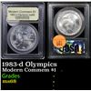 Image 1 : 1983-d Olympics Modern Commem Dollar $1 Graded GEM+++ Unc By USCG