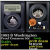 Image 1 : Proof 1982-S Washington Modern Commem Half Dollar 50c Graded GEM++ Proof Deep Cameo By USCG