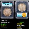 Image 1 : 1883-o Morgan Dollar $1 Graded ms64+ By ICG