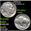 Image 1 : 1934-p Buffalo Nickel 5c Grades Select Unc