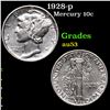 Image 1 : 1928-p Mercury Dime 10c Grades Select AU