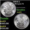 Image 1 : 1884-o Morgan Dollar $1 Grades GEM Unc