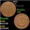 Image 1 : 1871 Two Cent Piece 2c Grades vf+