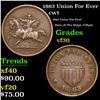 Image 1 : 1863 Union For Ever Civil War Token 1c Grades vf++