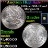 Image 1 : ***Auction Highlight*** 1878-cc Morgan Dollar GSA Hoard $1 Grades Select Unc (fc)