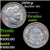 Image 1 : 1909-p Barber Dime 10c Grades Choice+ Unc