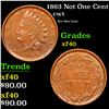 Image 1 : 1863 Not One Cent Civil War Token 1c Grades xf