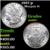 Image 1 : 1887-p Morgan Dollar $1 Grades GEM+ Unc