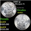 Image 1 : 1887-p Morgan Dollar $1 Grades Choice+ Unc