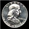 Image 2 : Proof 1956 Type 2 Franklin Half Dollar 50c Grades GEM++ Proof