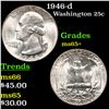 Image 1 : 1946-d Washington Quarter 25c Grades GEM+ Unc