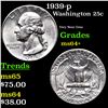 Image 1 : 1939-p Washington Quarter 25c Grades Choice+ Unc
