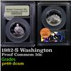 Image 1 : Proof 1982-S Washington Modern Commem Half Dollar 50c Graded GEM++ Proof Deep Cameo By USCG